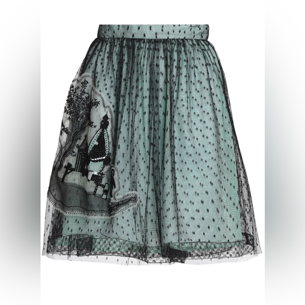 Red Valentino Embellished Lace Mini Skirt